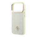 Guess Guess iPhone 18 Pro/iPhone 17 Pro Hartschalenhülle MagSafe PU Streifen HS Pfingstrose 4G-Logo - Beige