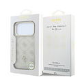 Guess Guess iPhone 18 Pro/iPhone 17 Pro Hartschalenhülle MagSafe PU Streifen HS Pfingstrose 4G-Logo - Beige