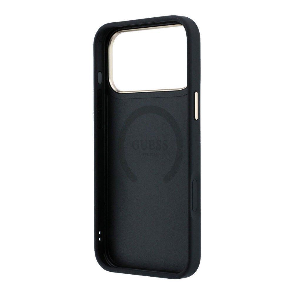 Guess Guess iPhone 18 Pro Max Back cover case - HC Magsafe Peony HS 4G Small Logo - Black