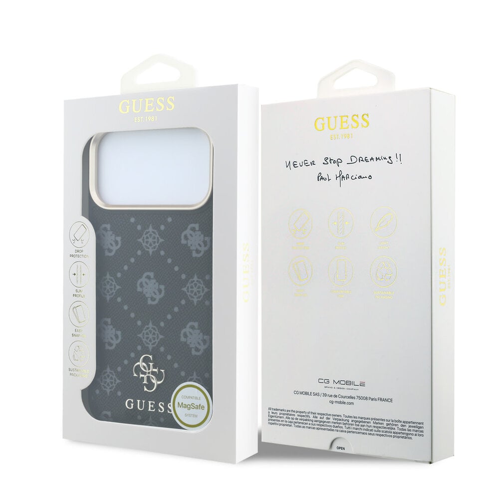 Guess Guess iPhone 18 Pro Max Backcover hoesje - HC Magsafe Peony HS 4G Small Logo - Zwart Guess Guess iPhone 18 Pro Max Backcover hoesje - HC Magsafe Peony HS 4G Small Logo - Zwart
