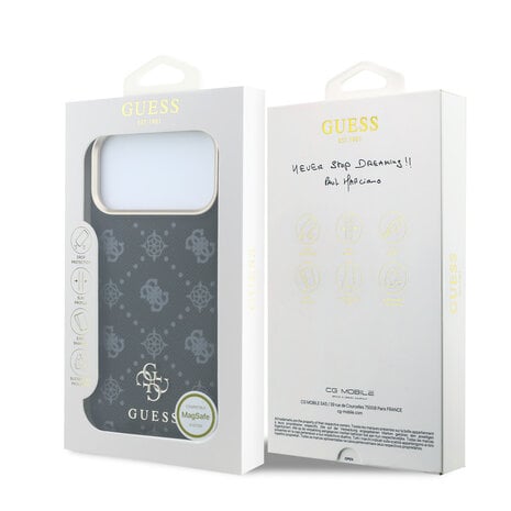 Guess Guess iPhone 18 Pro Max Backcover hoesje - HC Magsafe Peony HS 4G Small Logo - Zwart Guess Guess iPhone 18 Pro Max Backcover hoesje - HC Magsafe Peony HS 4G Small Logo - Zwart
