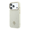 Guess Guess iPhone 18 Pro Max/iPhone 17 Pro Max Hartschalenhülle MagSafe PU Streifen HS Pfingstrose 4G-Logo - Beige