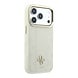 Guess Guess iPhone 18 Pro Max Back-Cover hul - HC Magsafe PU Stripe HS Peony 4G Logo - Beige
