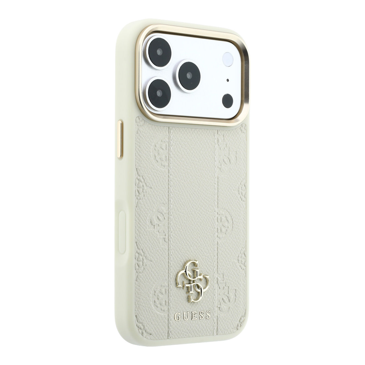 Guess Guess iPhone 18 Pro Max Backcover hoesje - HC Magsafe PU Stripe HS Peony 4G Logo - Beige, foto 4 van 6