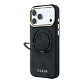 Guess Guess iPhone 18 Pro Max/iPhone 17 Pro Max Hartschalenhülle MagSafe PU 4G 360° Ringständer Klassisches Logo - Schwarz