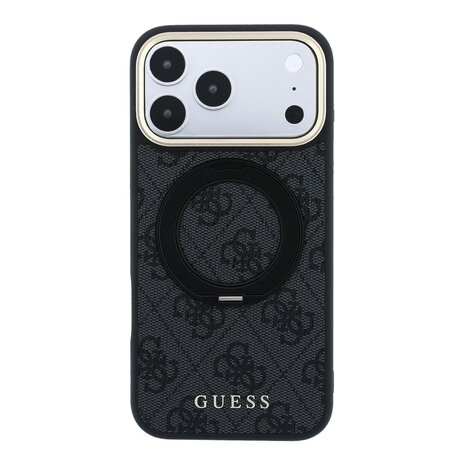 Guess Guess iPhone 18 Pro Max Back-Cover hul - HC Magsafe Ring Stand 360 4G PU Classic Logo - Schwarz Guess Guess iPhone 18 Pro Max Back-Cover hul - HC Magsafe Ring Stand 360 4G PU Classic Logo - Schwarz