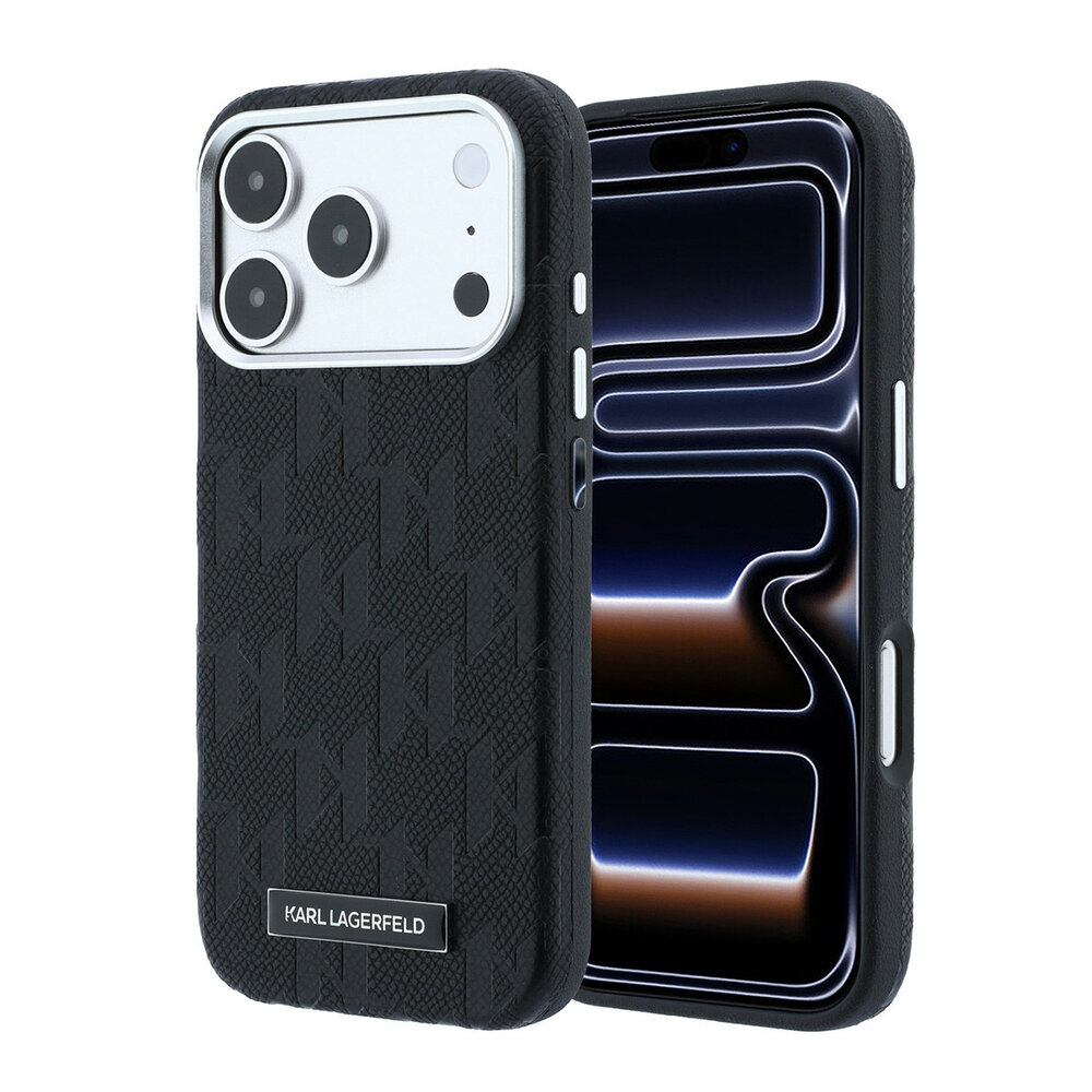 Karl Lagerfeld Karl Lagerfeld iPhone 18 Pro Back-Cover hul - HC Magsafe SW Grained PU HS Mono Resin Logo - Schwarz Karl Lagerfeld Karl Lagerfeld iPhone 18 Pro Back-Cover hul - HC Magsafe SW Grained PU HS Mono Resin Logo - Schwarz