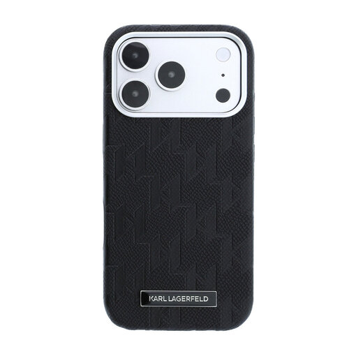 Karl Lagerfeld Karl Lagerfeld iPhone 18 Pro/iPhone 17 Pro Hartschalenhülle - MagSafe - SW - Genarbtes PU - HS - Mono-Harzlogo - Schwarz