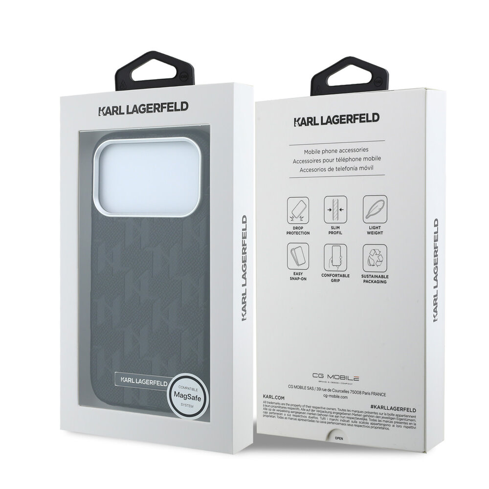 Karl Lagerfeld Karl Lagerfeld iPhone 18 Pro Backcover hoesje - HC Magsafe SW Grained PU HS Mono Resin Logo - Zwart Karl Lagerfeld Karl Lagerfeld iPhone 18 Pro Backcover hoesje - HC Magsafe SW Grained PU HS Mono Resin Logo - Zwart