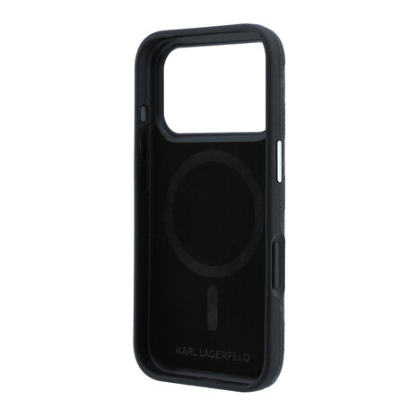 Karl Lagerfeld Karl Lagerfeld iPhone 18 Pro Back-Cover hul - HC Magsafe SW Grained PU HS Mono Resin Logo - Schwarz Karl Lagerfeld Karl Lagerfeld iPhone 18 Pro Back-Cover hul - HC Magsafe SW Grained PU HS Mono Resin Logo - Schwarz