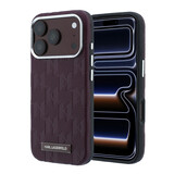 Karl Lagerfeld Karl Lagerfeld iPhone 18 Pro Back-Cover hul - HC Magsafe SW Grained PU HS Mono Resin Logo - Burgundy