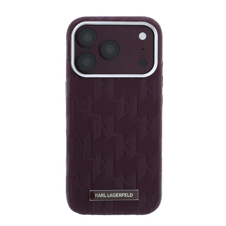 Karl Lagerfeld Karl Lagerfeld iPhone 18 Pro Back-Cover hul - HC Magsafe SW Grained PU HS Mono Resin Logo - Burgundy