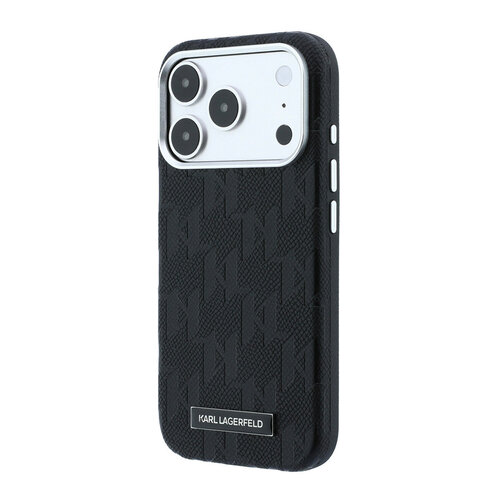 Karl Lagerfeld Karl Lagerfeld iPhone 18 Pro Max/iPhone 17 Pro Max Hartschalenhülle - MagSafe - SW - Genarbtes PU - HS - Mono-Harzlogo - Schwarz
