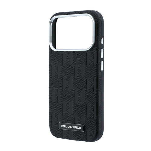 Karl Lagerfeld Karl Lagerfeld iPhone 18 Pro Max/iPhone 17 Pro Max Hartschalenhülle - MagSafe - SW - Genarbtes PU - HS - Mono-Harzlogo - Schwarz