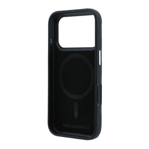 Karl Lagerfeld Karl Lagerfeld iPhone 18 Pro Max/iPhone 17 Pro Max Hartschalenhülle - MagSafe - SW - Genarbtes PU - HS - Mono-Harzlogo - Schwarz