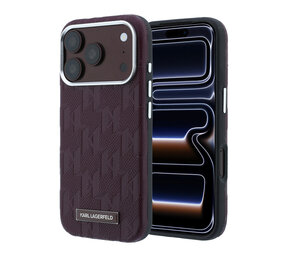 Karl Lagerfeld Karl Lagerfeld iPhone 18 Pro Max Back-Cover hul - HC Magsafe SW Grained PU HS Mono Resin Logo - Burgundy