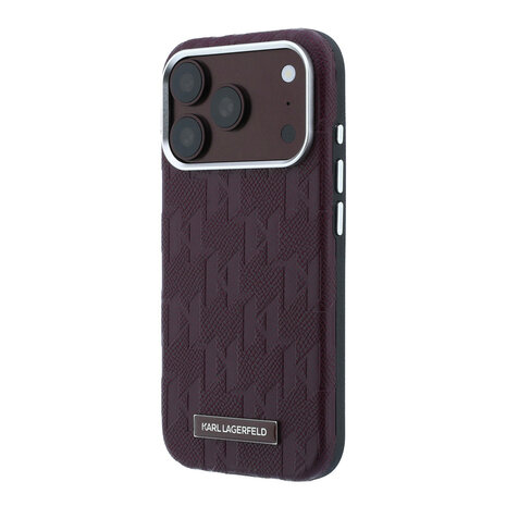 Karl Lagerfeld Karl Lagerfeld iPhone 18 Pro Max Back-Cover hul - HC Magsafe SW Grained PU HS Mono Resin Logo - Burgundy