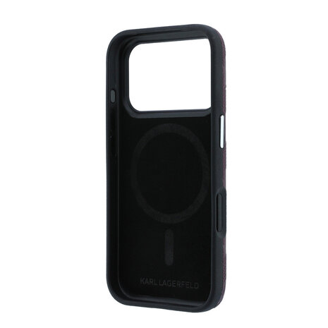 Karl Lagerfeld Karl Lagerfeld iPhone 18 Pro Max Back-Cover hul - HC Magsafe SW Grained PU HS Mono Resin Logo - Burgundy
