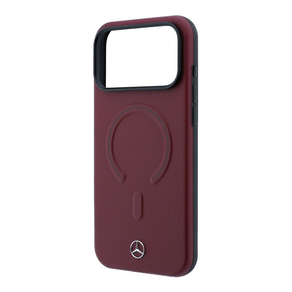 Mercedes-Benz Mercedes-Benz iPhone 18 Pro Back-Cover hul - HC Magsafe PU Leather 3D - Burgundy Mercedes-Benz Mercedes-Benz iPhone 18 Pro Back-Cover hul - HC Magsafe PU Leather 3D - Burgundy