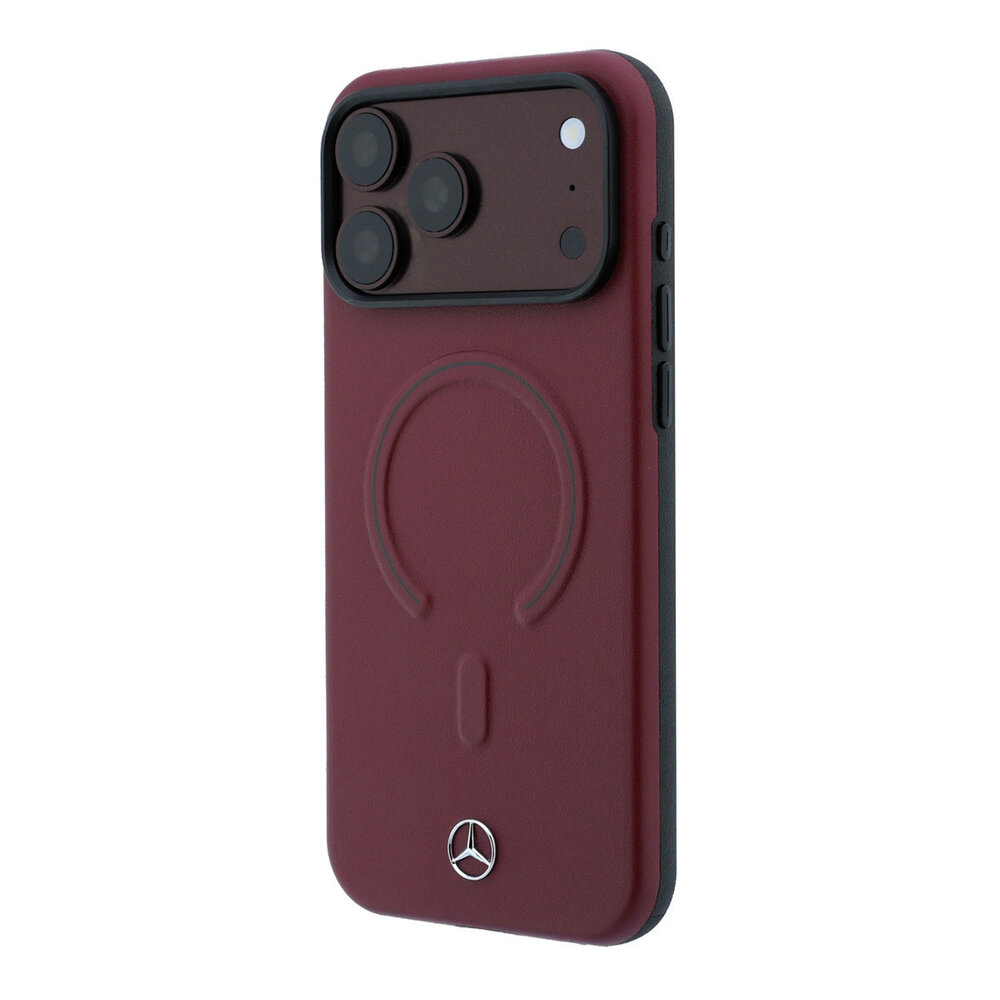 Mercedes-Benz Mercedes-Benz iPhone 18 Pro Max Back-Cover hul - HC Magsafe PU Leather 3D - Burgundy Mercedes-Benz Mercedes-Benz iPhone 18 Pro Max Back-Cover hul - HC Magsafe PU Leather 3D - Burgundy