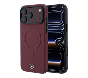 Mercedes-Benz Mercedes-Benz iPhone 18 Pro Max Back-Cover hul - HC Magsafe PU Leather 3D - Burgundy Mercedes-Benz Mercedes-Benz iPhone 18 Pro Max Back-Cover hul - HC Magsafe PU Leather 3D - Burgundy