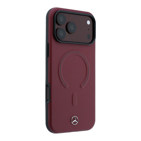 Mercedes-Benz Mercedes-Benz iPhone 18 Pro Max Back-Cover hul - HC Magsafe PU Leather 3D - Burgundy Mercedes-Benz Mercedes-Benz iPhone 18 Pro Max Back-Cover hul - HC Magsafe PU Leather 3D - Burgundy