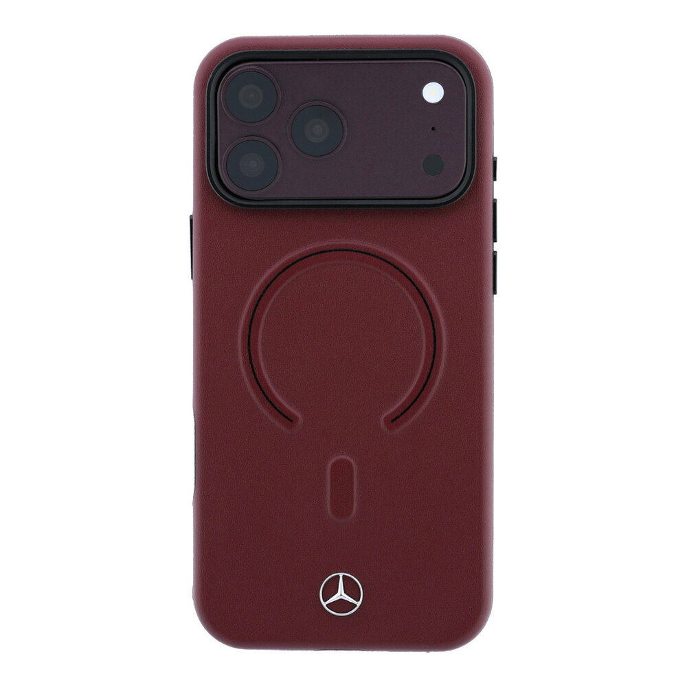 Mercedes-Benz Mercedes-Benz iPhone 18 Pro Max Back-Cover hul - HC Magsafe PU Leather 3D - Burgundy Mercedes-Benz Mercedes-Benz iPhone 18 Pro Max Back-Cover hul - HC Magsafe PU Leather 3D - Burgundy