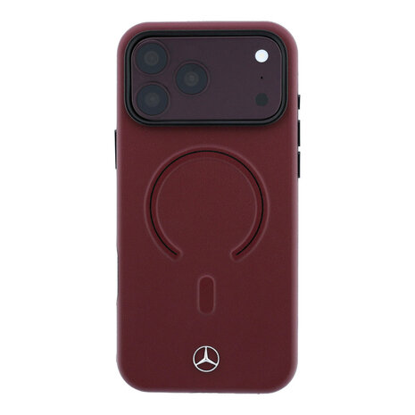Mercedes-Benz Mercedes-Benz iPhone 18 Pro Max Back-Cover hul - HC Magsafe PU Leather 3D - Burgundy Mercedes-Benz Mercedes-Benz iPhone 18 Pro Max Back-Cover hul - HC Magsafe PU Leather 3D - Burgundy