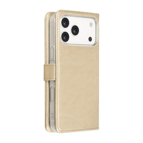 TUNIQ TUNIQ iPhone 18 Pro Max Back cover case - PU+TPU Booktype Case - Gold