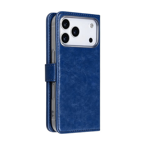 TUNIQ TUNIQ iPhone 18 Pro Backcover hoesje - PU+TPU Booktype Case - Blauw