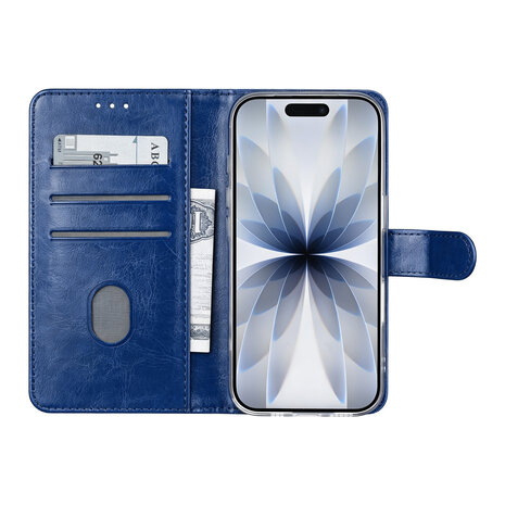 TUNIQ TUNIQ iPhone 18 Pro Back cover coque - PU+TPU Booktype Case - Bleu