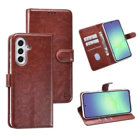 TUNIQ TUNIQ Galaxy A27 Backcover hoesje - Book type case - Bruin TUNIQ TUNIQ Galaxy A27 Backcover hoesje - Book type case - Bruin
