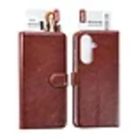 TUNIQ TUNIQ Galaxy A27 Back-Cover hul - Book type case - Braun TUNIQ TUNIQ Galaxy A27 Back-Cover hul - Book type case - Braun