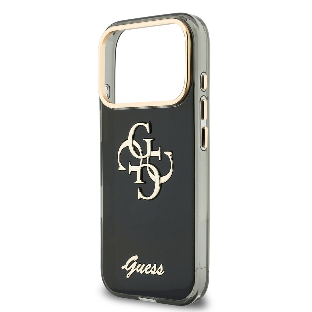 Guess Guess iPhone 18 Pro Back-Cover hul - HC IML 4G Script Metal - Schwarz