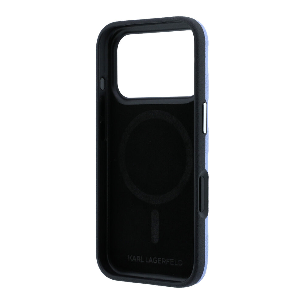 Karl Lagerfeld Karl Lagerfeld iPhone 18 Pro Max Back-Cover hul - HC Magsafe SW Grained PU HS Mono Resin Logo - Hellblau
