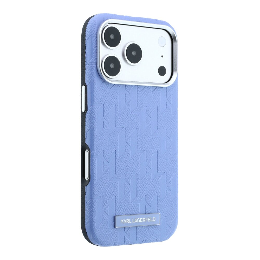Karl Lagerfeld Karl Lagerfeld iPhone 18 Pro Max Back-Cover hul - HC Magsafe SW Grained PU HS Mono Resin Logo - Hellblau