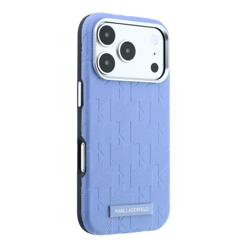 Karl Lagerfeld Karl Lagerfeld iPhone 18 Pro Max/iPhone 17 Pro Max Hartschalenhülle - MagSafe - SW - Genarbtes PU - HS - Mono-Harzlogo - Hellblau