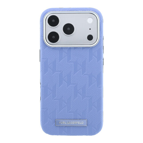 Karl Lagerfeld Karl Lagerfeld iPhone 18 Pro Max/iPhone 17 Pro Max Hartschalenhülle - MagSafe - SW - Genarbtes PU - HS - Mono-Harzlogo - Hellblau