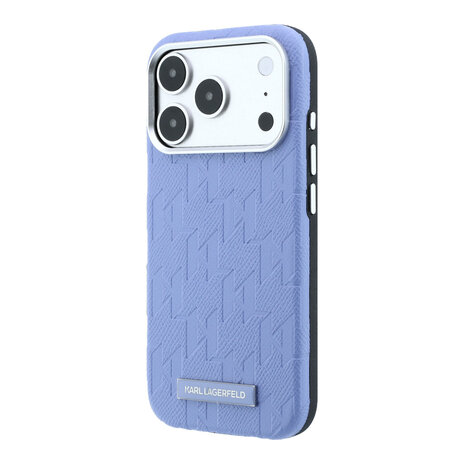 Karl Lagerfeld Karl Lagerfeld iPhone 18 Pro Max Back-Cover hul - HC Magsafe SW Grained PU HS Mono Resin Logo - Hellblau