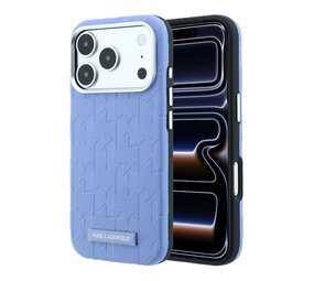 Karl Lagerfeld Karl Lagerfeld iPhone 18 Pro Max Back-Cover hul - HC Magsafe SW Grained PU HS Mono Resin Logo - Hellblau