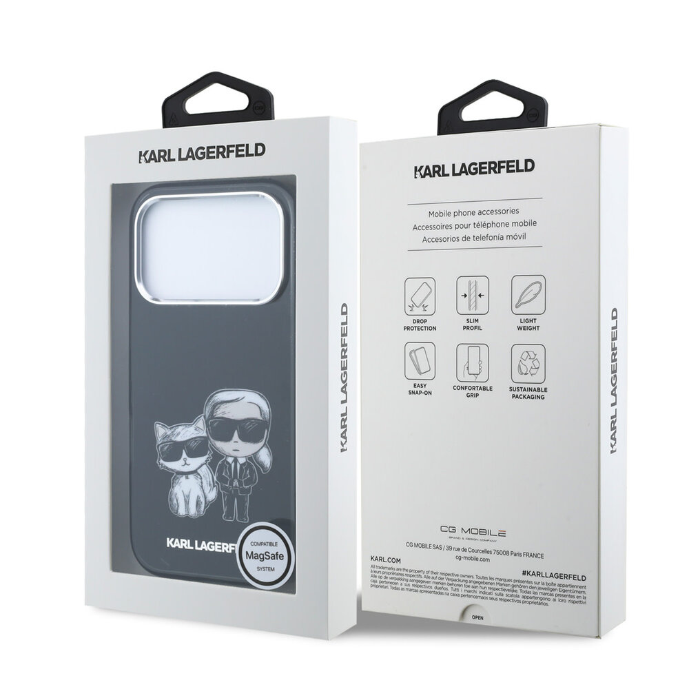 Karl Lagerfeld Karl Lagerfeld iPhone 18 Pro Back-Cover hul - HC Magsafe SW Smooth PU KC Bodies Sketch - Schwarz Karl Lagerfeld Karl Lagerfeld iPhone 18 Pro Back-Cover hul - HC Magsafe SW Smooth PU KC Bodies Sketch - Schwarz