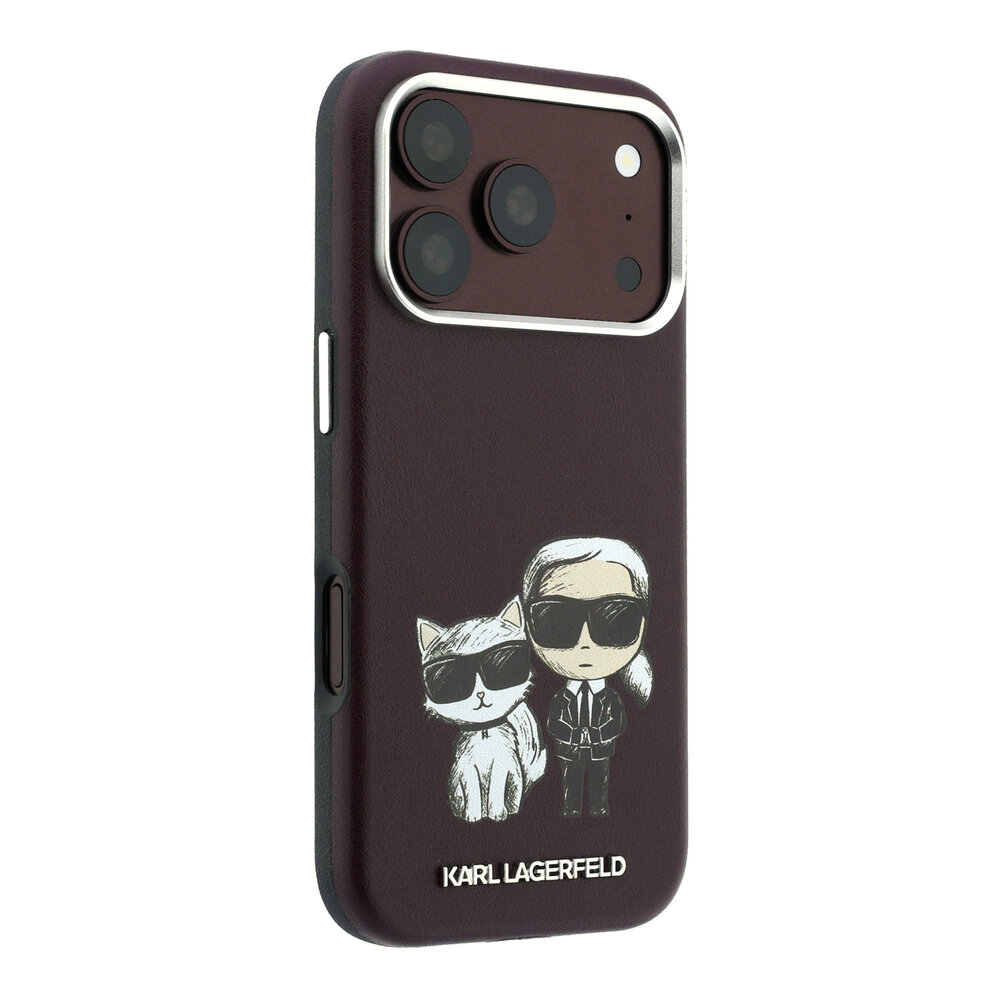 Karl Lagerfeld Karl Lagerfeld iPhone 18 Pro Back cover case - HC Magsafe IML KC Bodies Sketch Print - Burgundy