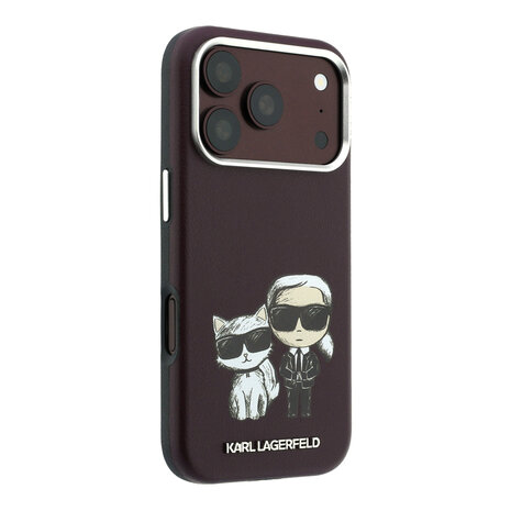 Karl Lagerfeld Karl Lagerfeld iPhone 18 Pro Back cover case - HC Magsafe IML KC Bodies Sketch Print - Burgundy
