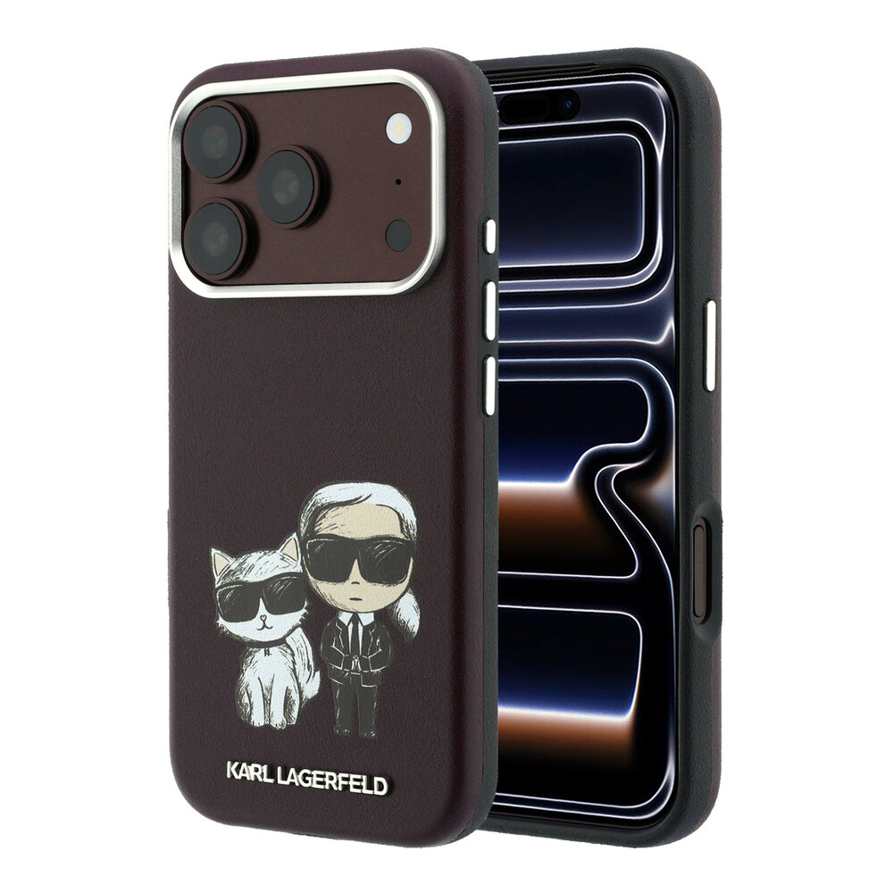 Karl Lagerfeld Karl Lagerfeld iPhone 18 Pro Back cover case - HC Magsafe IML KC Bodies Sketch Print - Burgundy