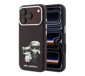 Karl Lagerfeld Karl Lagerfeld iPhone 18 Pro Backcover hoesje - HC Magsafe IML KC Bodies Sketch Print - Burgundy