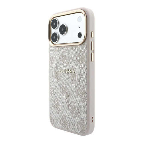 Guess Guess iPhone 18 Pro/iPhone 17 Pro Hartschalenhülle MagSafe PU 4G-Prägung Klassisches Logo - Rosa