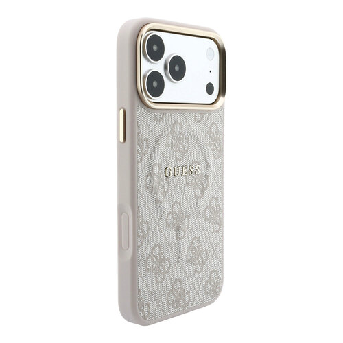 Guess Guess iPhone 18 Pro/iPhone 17 Pro Hartschalenhülle MagSafe PU 4G-Prägung Klassisches Logo - Rosa