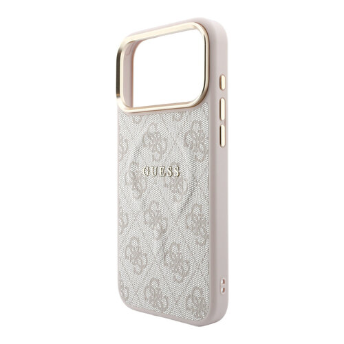 Guess Guess iPhone 18 Pro/iPhone 17 Pro Hartschalenhülle MagSafe PU 4G-Prägung Klassisches Logo - Rosa