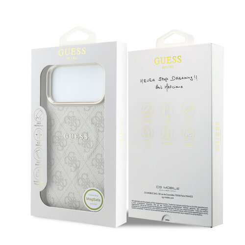 Guess Guess iPhone 18 Pro/iPhone 17 Pro Hartschalenhülle MagSafe PU 4G-Prägung Klassisches Logo - Rosa