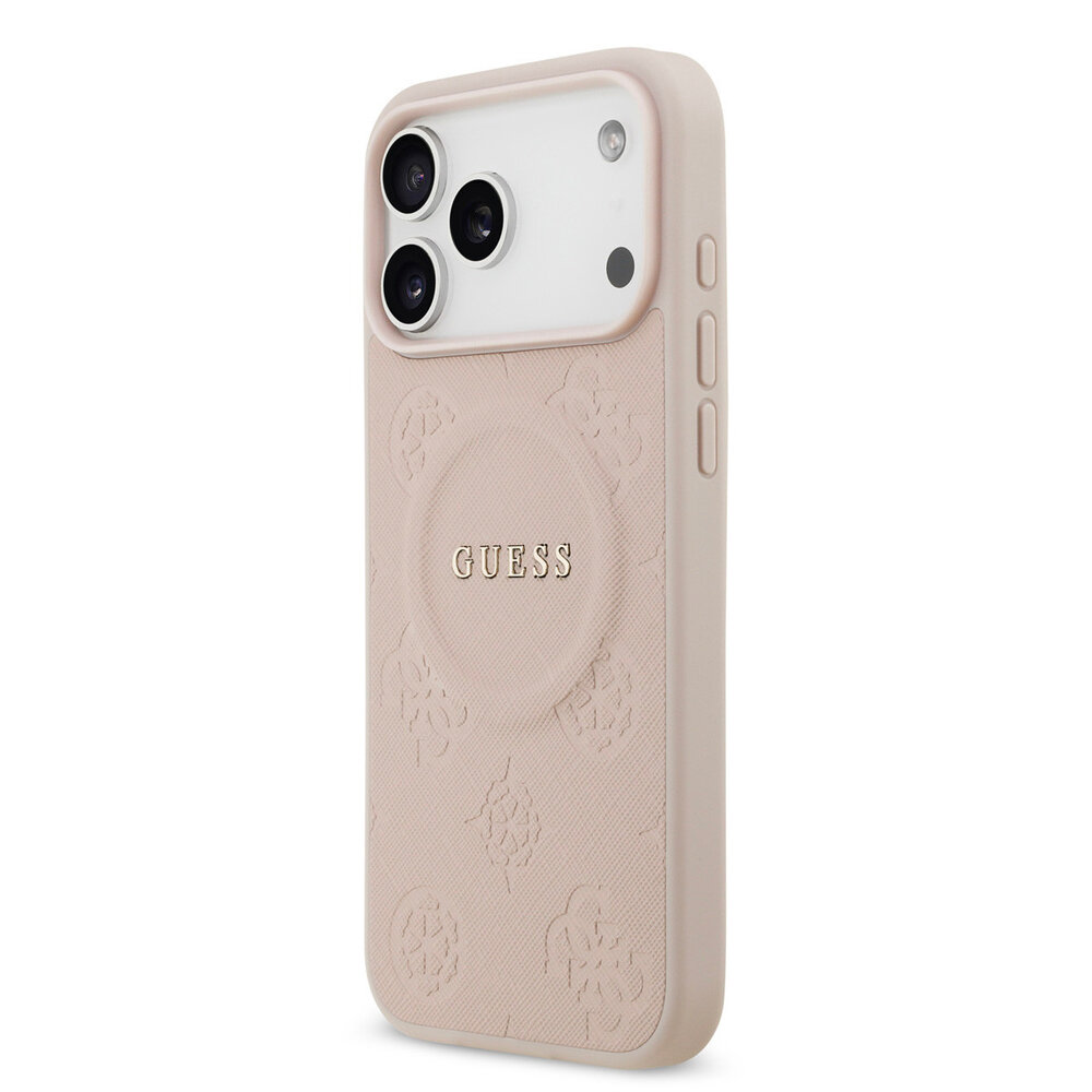 Guess Guess iPhone 17 Pro Back-Cover hul - HC Magsafe PU With Peony Hot Stamp - Rosa Guess Guess iPhone 17 Pro Back-Cover hul - HC Magsafe PU With Peony Hot Stamp - Rosa